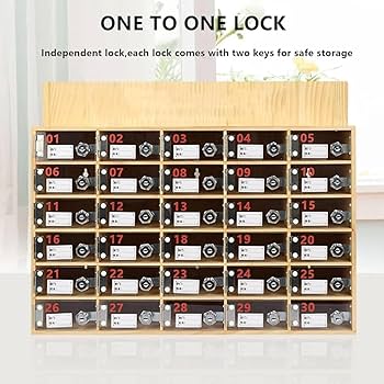 Amazon | REENEW 携帯電話ロッカーボックス、無垢材収納